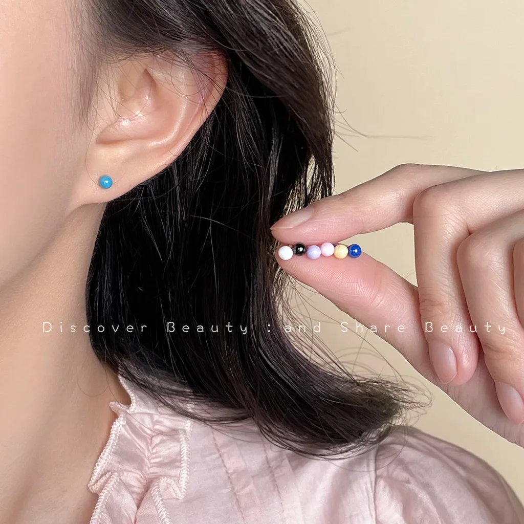 DIY accessories Medical biological porcelain ear hole earrings are small, fresh and versatile, sleep free earrings, anti-allergi