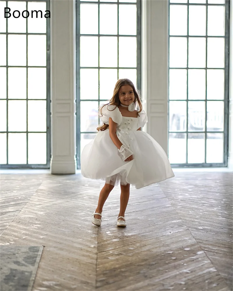 Booma A-Line Flowers Girl Dresses Wedding Party Dress for Kids Flowers Knee-Length Girls Prom Gowns Customized 2025