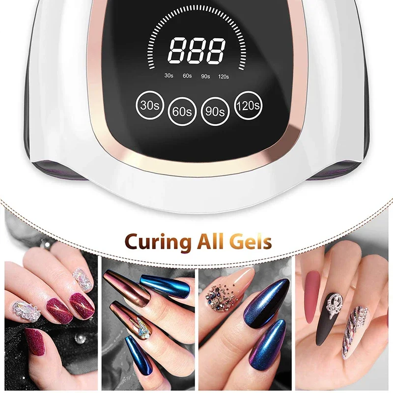 UV LED Lamp For Nails Dryer Manicure Nail Lamp With Touch Switch Motion sensing LCD Display Fast Curing All Kind Nail Gel Polish