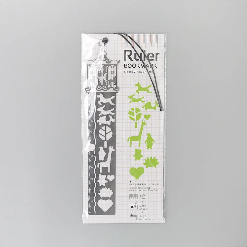 Metal Bookmark with Scale Ruler for Students Multi-functional Drawing Icon Ruler Creative Mini Painting Ruler Drawing Board