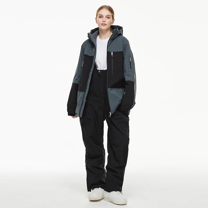 

STLF OEM Customized Unisex Ski Suit Waterproof Breathable Loose Casual Adult Sports Jacket Pants Two Piece Windproof Jacket Pant