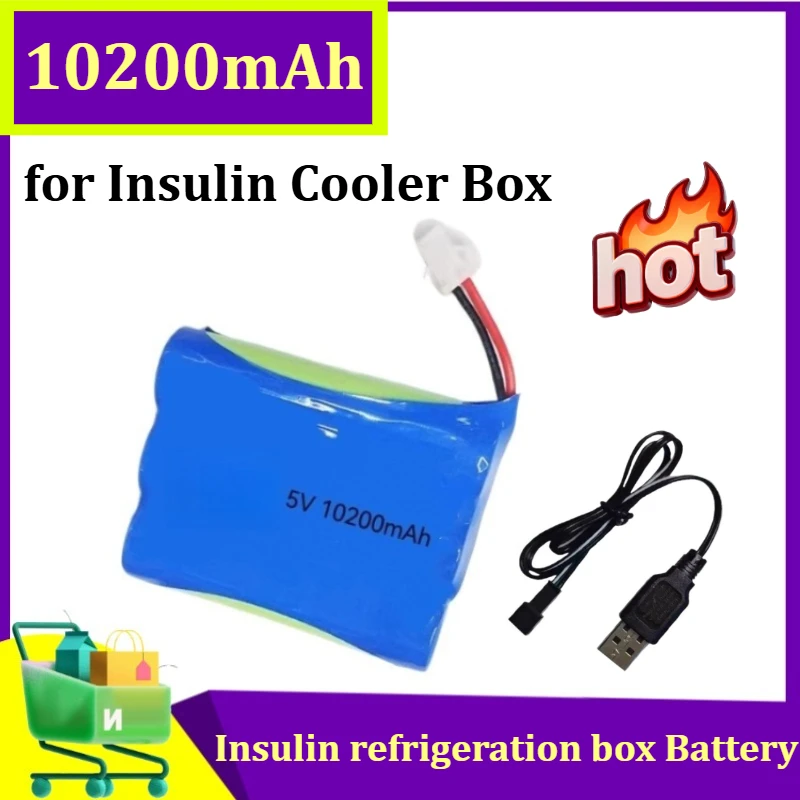 New Full Capacity 5V 10200mAh Li-ion Battery Cell Special for Insulin Cooler Box Rechargeable Lithium Battery
