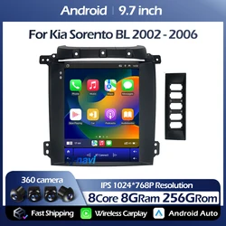 Autoradio Android 13 da 9.7 pollici per Kia Sorento BL 2002 - 2006 lettore multimediale automatico GPS verticale Carplay Stereo