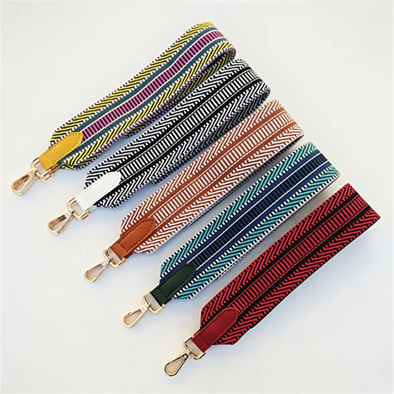 Replacement Strap Embroidery Accessories for Handbags New Ethnic Style Shoulder Strap Women\'s Bag Striped