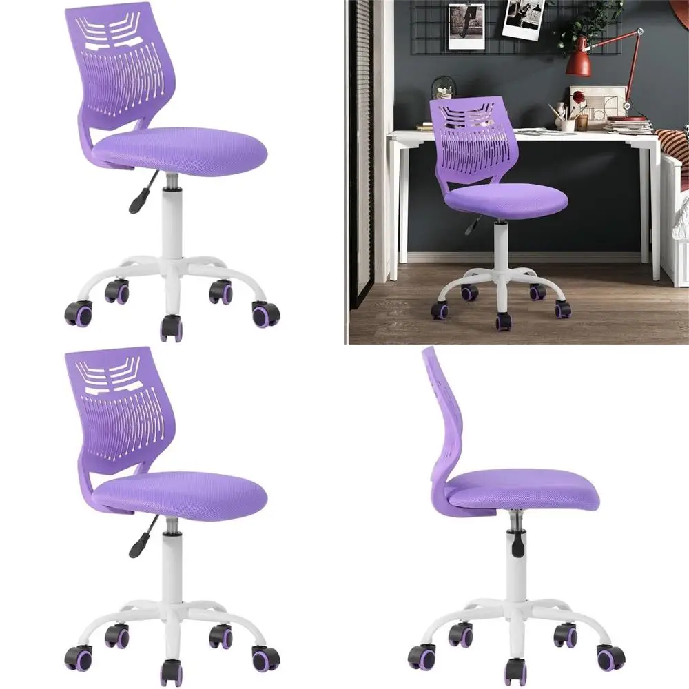

Purple Swivel Mesh Task Chair with Plastic Armrests