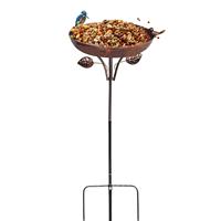 Bird Baths for Outdoors Freestanding Birdbaths Art Decor Water Feeder with 5-Pronged Stake for Outdoor Lawn Backyard Garden