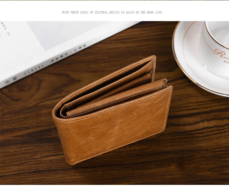 Vintage Rindsleder Herren-Geldbörse Multi-Kartenhalter Münzfach RFID-Blockierung Diebstahlsicher Europäisch-Amerikanischer Stil Brieftasche – Detail 16