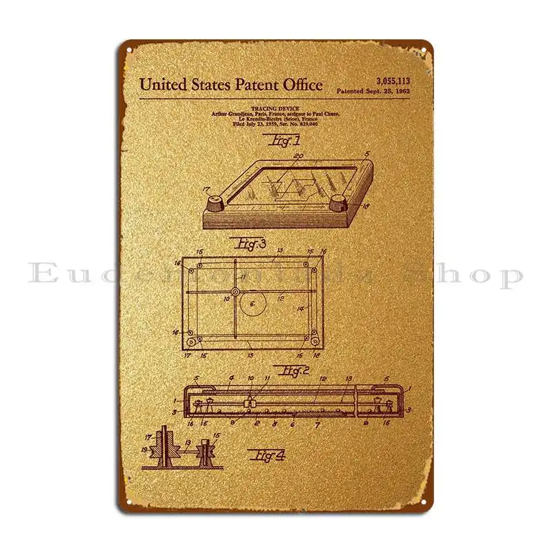 40 Etch A Sketch Patent Metal Sign Vintage Cinema Design Design Design Tin Sign Poster