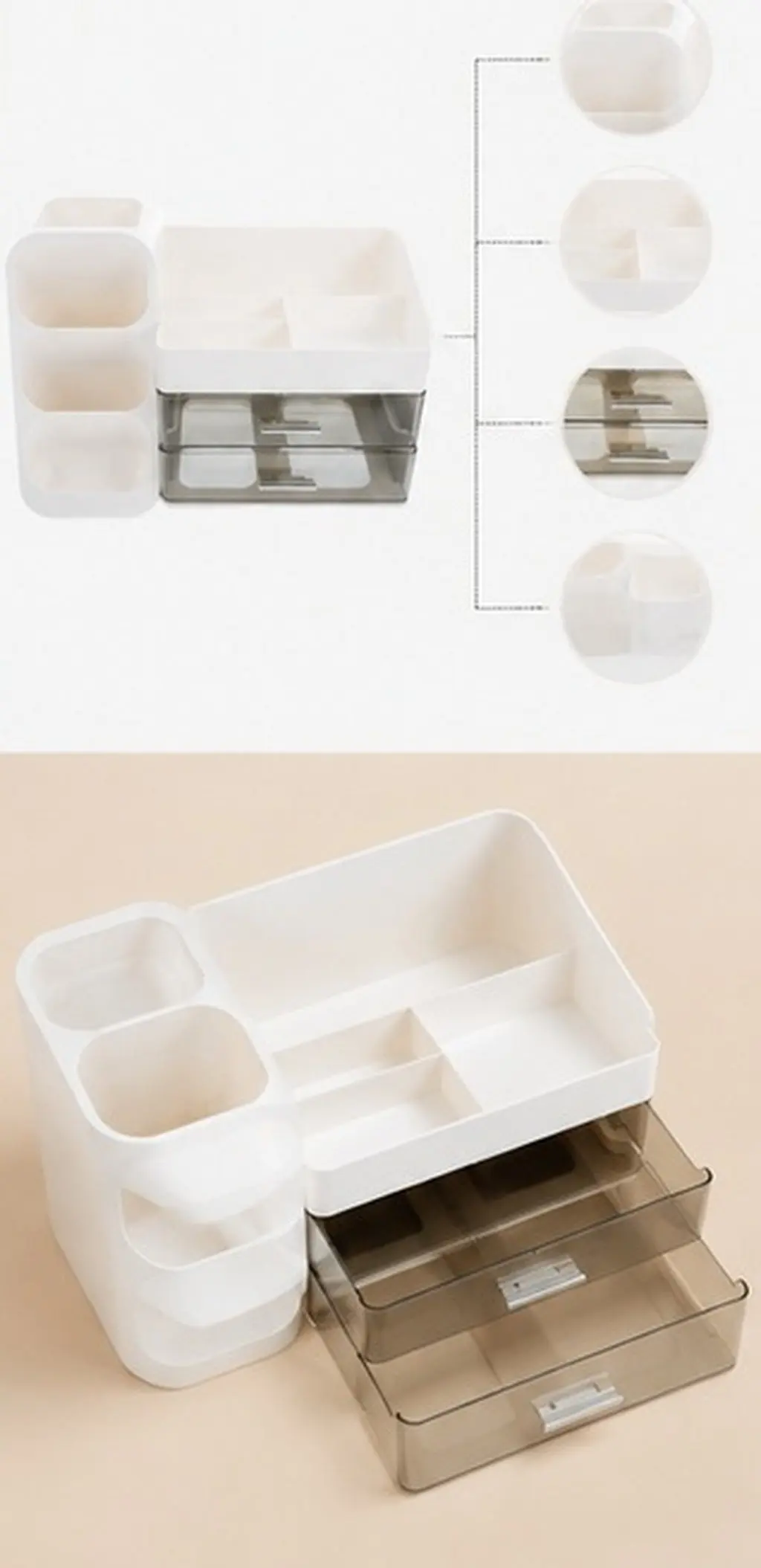 Makeup Vanity Organizer Desktop Storage Box for Skincare, Perfume & Brushes – Countertop Dressing Table Organizer