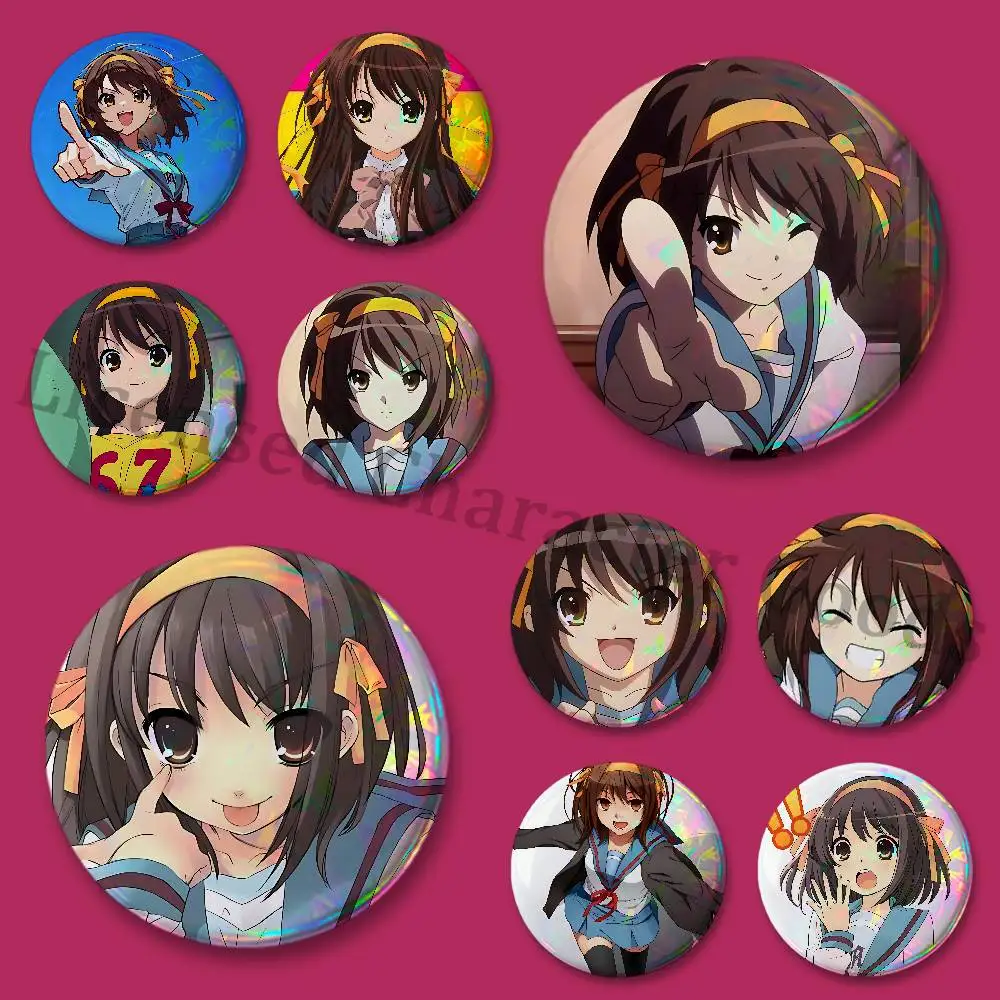 H-Haruhi S-Suzumiya Custom Badges 75mm 44mm 25mm 32mm 58mm Hat Backpack Accessories Toys Collect Gifts Large