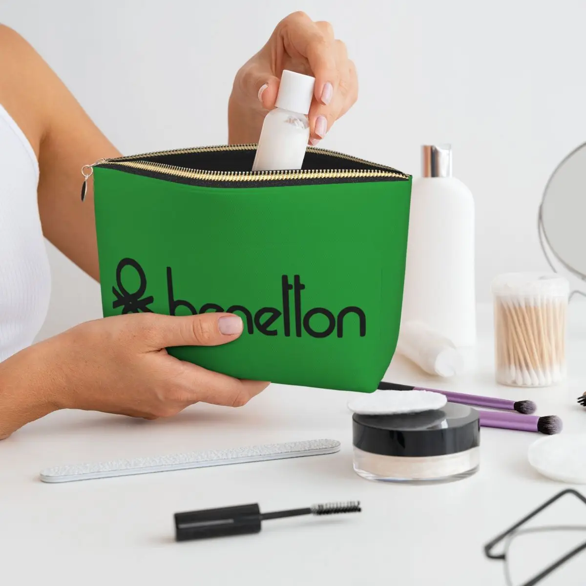 United Colors Of Benetton-bolsas de cosméticos para mujer, organizador de maquillaje de viaje, bolsa de almacenamiento de artículos de tocador, caja de Kit Dopp