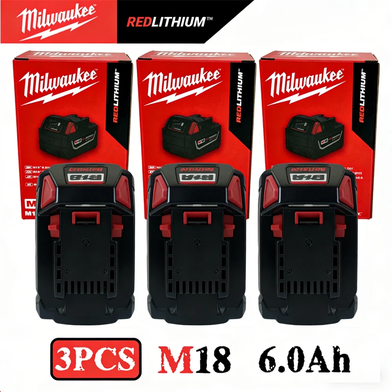 

100% New Milwaukee M18 6.0Ah 5.0Ah High Output Battery 18V Lithium-ion Rechargeable for Milwaukee M18 Cordless Power Tools