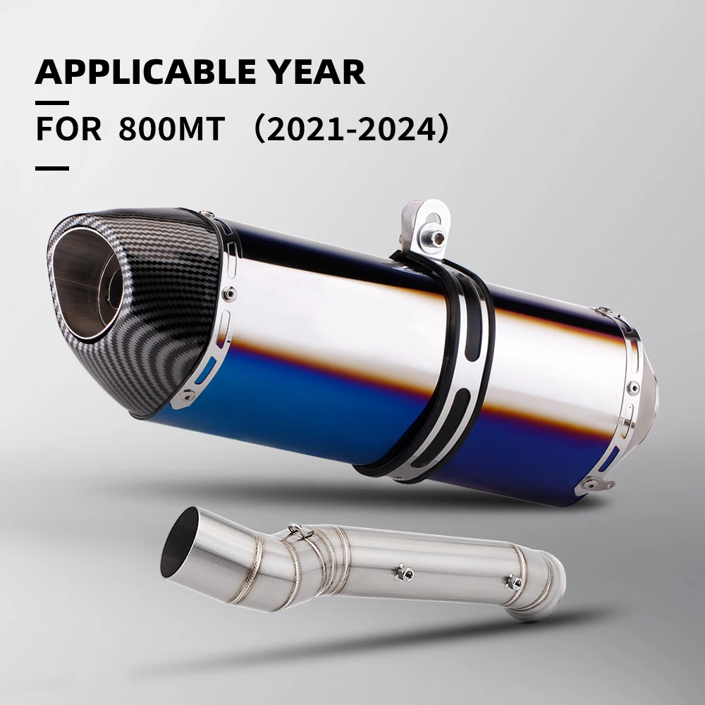 

High Quality R77 Slip On Exhaust, 51MM Middle & Link Pipe For 800MT 800 MT MT800 Motorcycle Modify 2021 - 2024