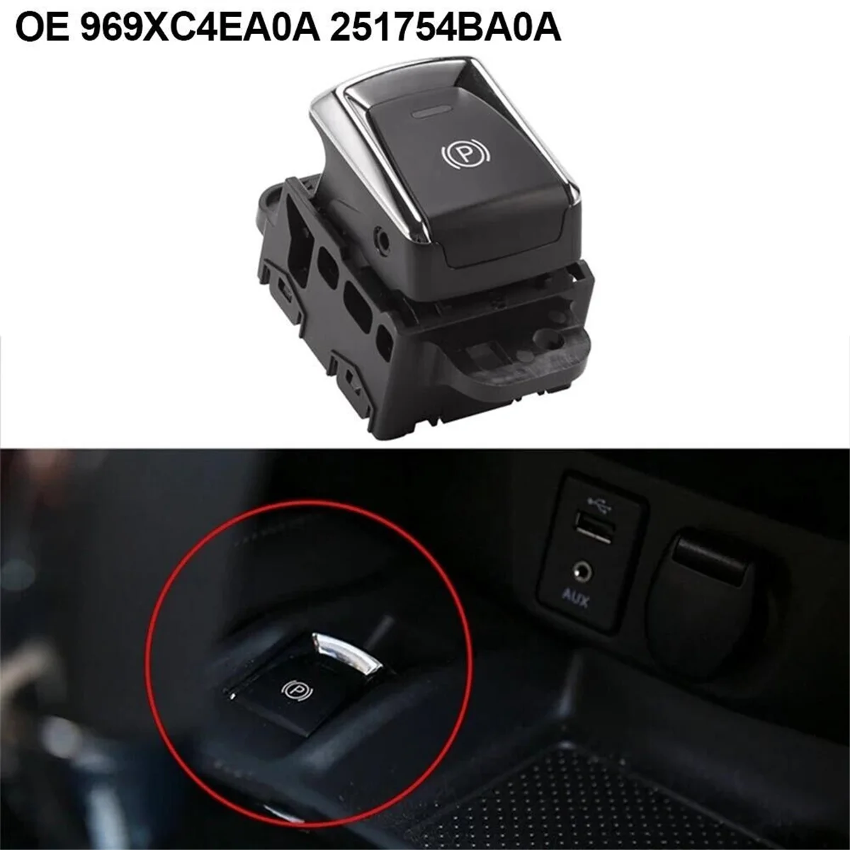 Car Electronic Handbrake Button Switch Parking Brake Control Switch 969XC-4EA0A for Nissan Qashqai 2014-2018