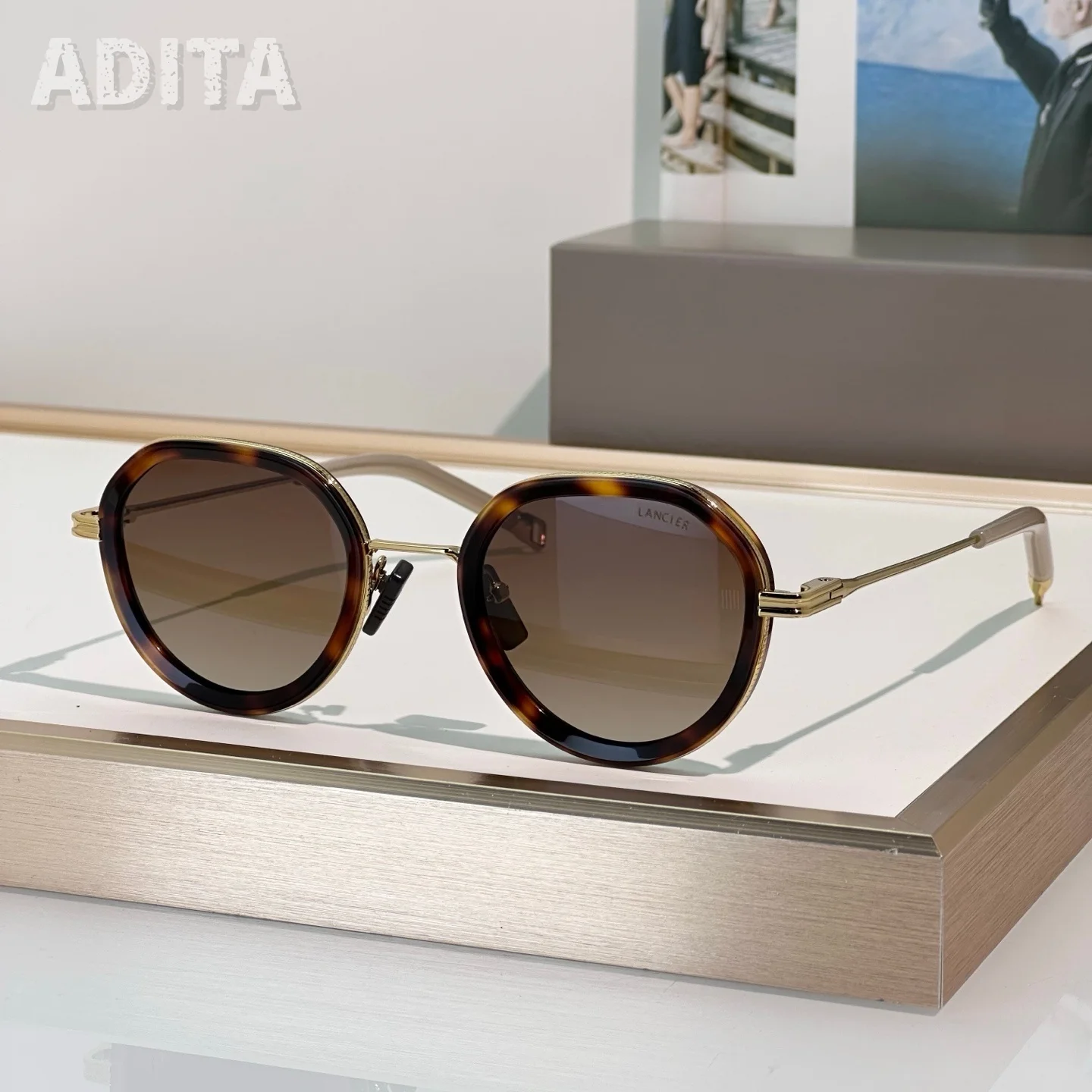 

ADITA LANCIER LSA432 Top Quality Mens Sunglasses for Women Classic Punk Luxury Acetate Titanium Designer Sunglasses with box