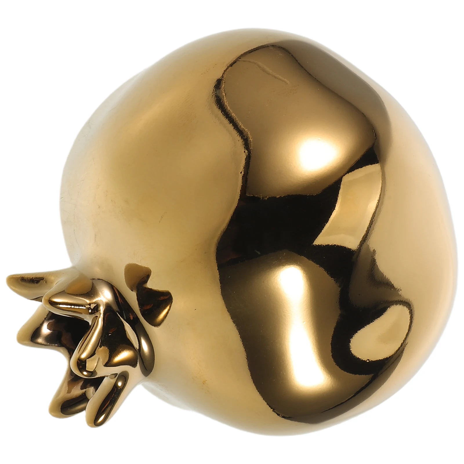 

Pomegranate Shaped Ceramic Vase Gold Finish Floral Container Hydroponics Flower Planter Desktop Table Centerpiece Decoration