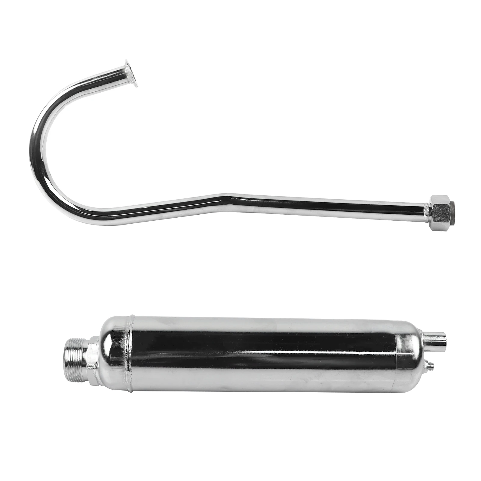 Motorcycle Muffler Chrome Exhaust Pipe Silencer for 2 Stroke Engine 49cc 50cc 60cc 66cc 80cc Bike Motorized Bicycle Exhaust