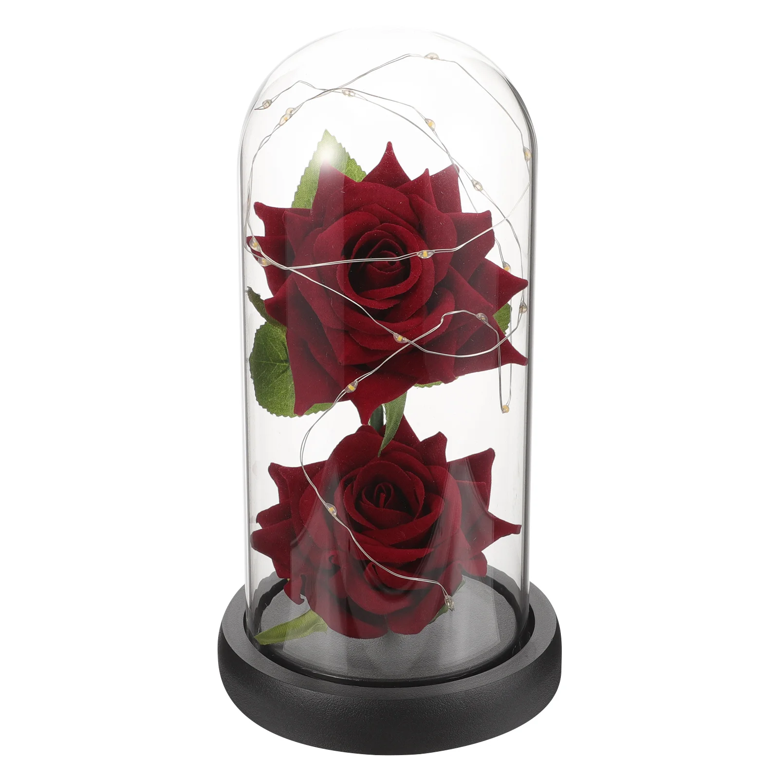 

Beautifully Crafted Glass Dome Rose with String Lights Eternal Flower Gift for Women Birthday Wedding Decoration
