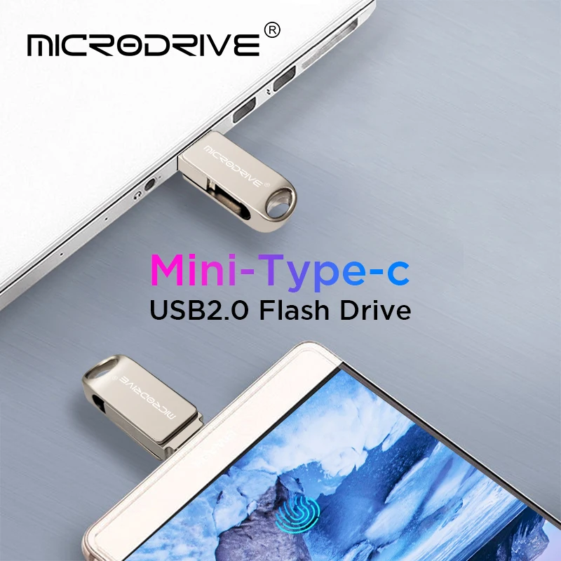 نوع C محرك فلاش USB 2 في 1 USB عصا 128 جيجابايت محرك القلم 64 جيجابايت 32 جيجابايت 16 جيجابايت قرص ذاكرة بندريف مقاوم للماء