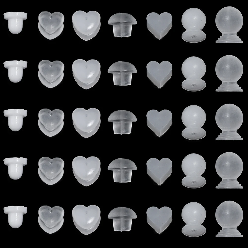 20-200pcs Transparent Silicone Rubber Earring Clasp Ear Nut Plugging Earring Back DIY Earstud Findings Jewelry Accessories