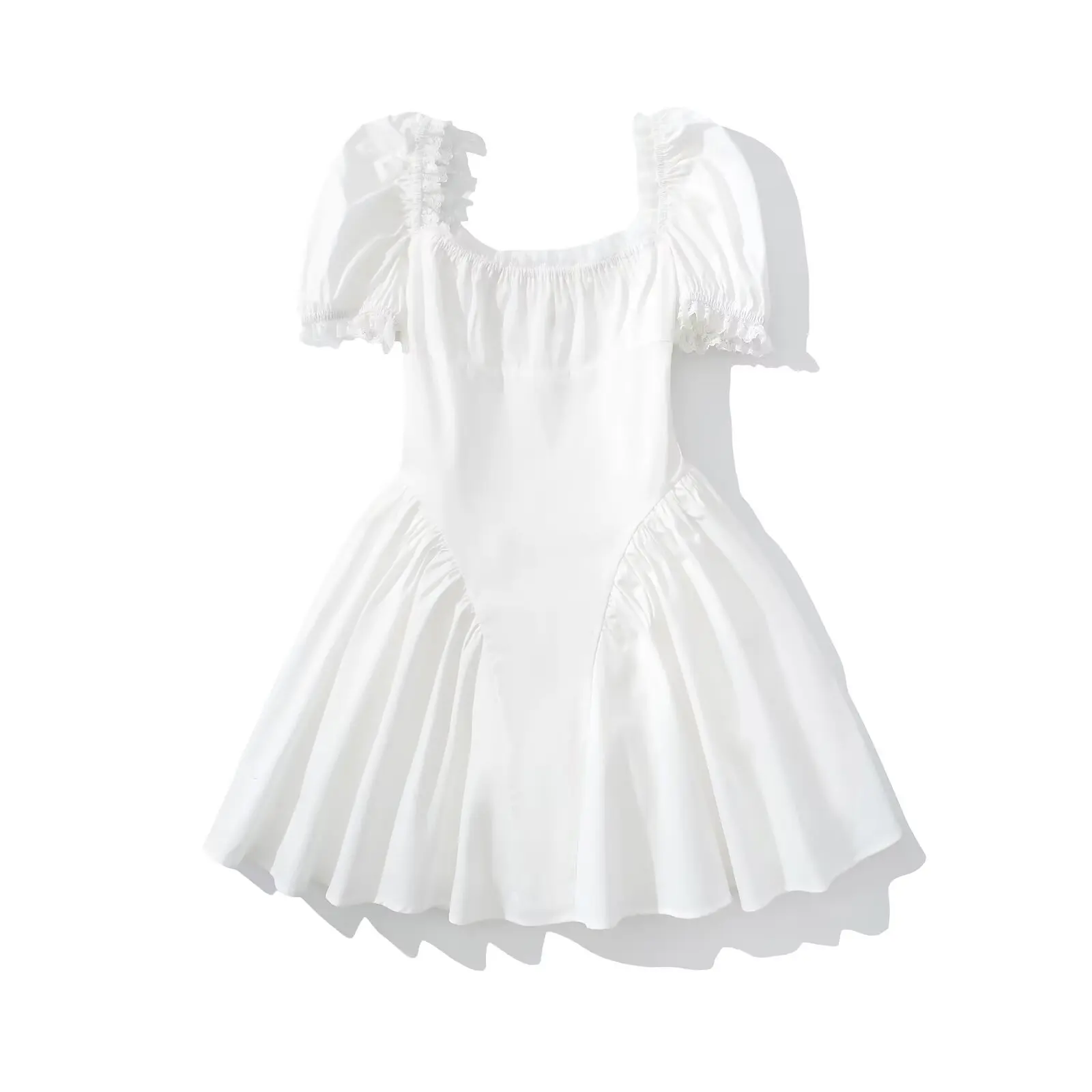 Ele Hoge Taille Princ Dr Lace Me Ruffle Design Summer Faion Dames Dr JNLEAOG Nieuwe Herfst Sle