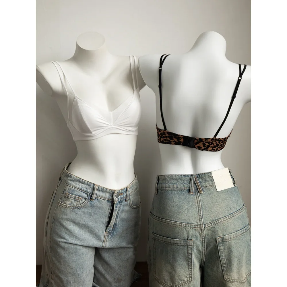 BANERDANNI Sutiã Taça Triangular Feminino Verão Fino Sem Costura Alça Fina Sexy Lingerie Empina Peito Pequeno size 32‑38 bra