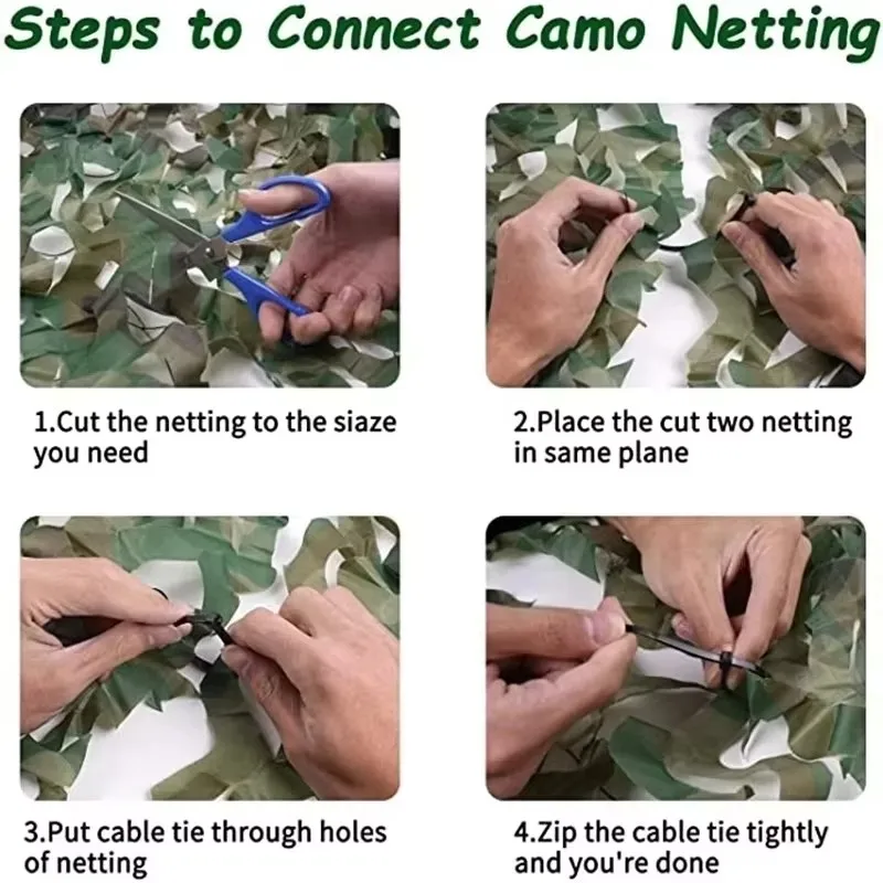 1 Rede De Camuflagem White Jungle Camouflage Mesh Car Tent Sunshade Black Green Blue Beige Forest Camouflage Mesh
