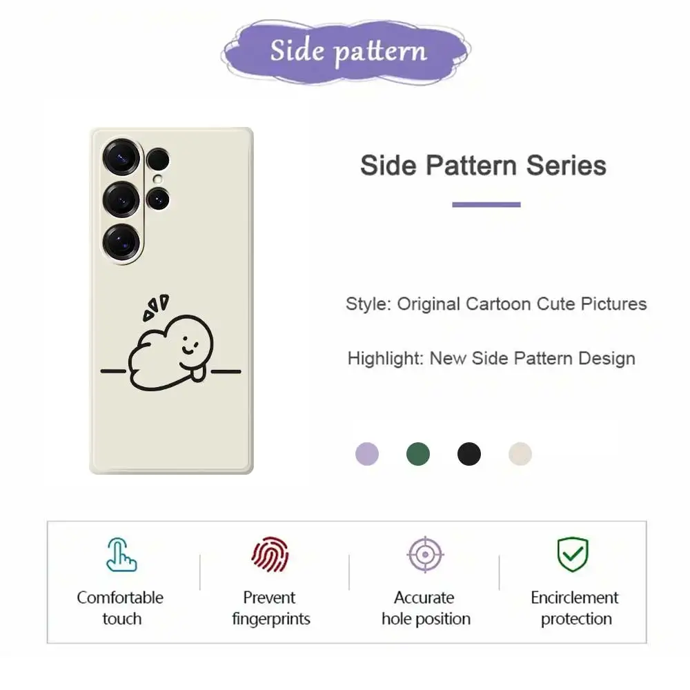 Custodia per telefono semplice cartone animato per Samsung Galaxy S25 S24 S23 S22 S21 S20 Ultra Plus S24FE S23 FE S21 FE S20 S10 Plus Cover in silicone