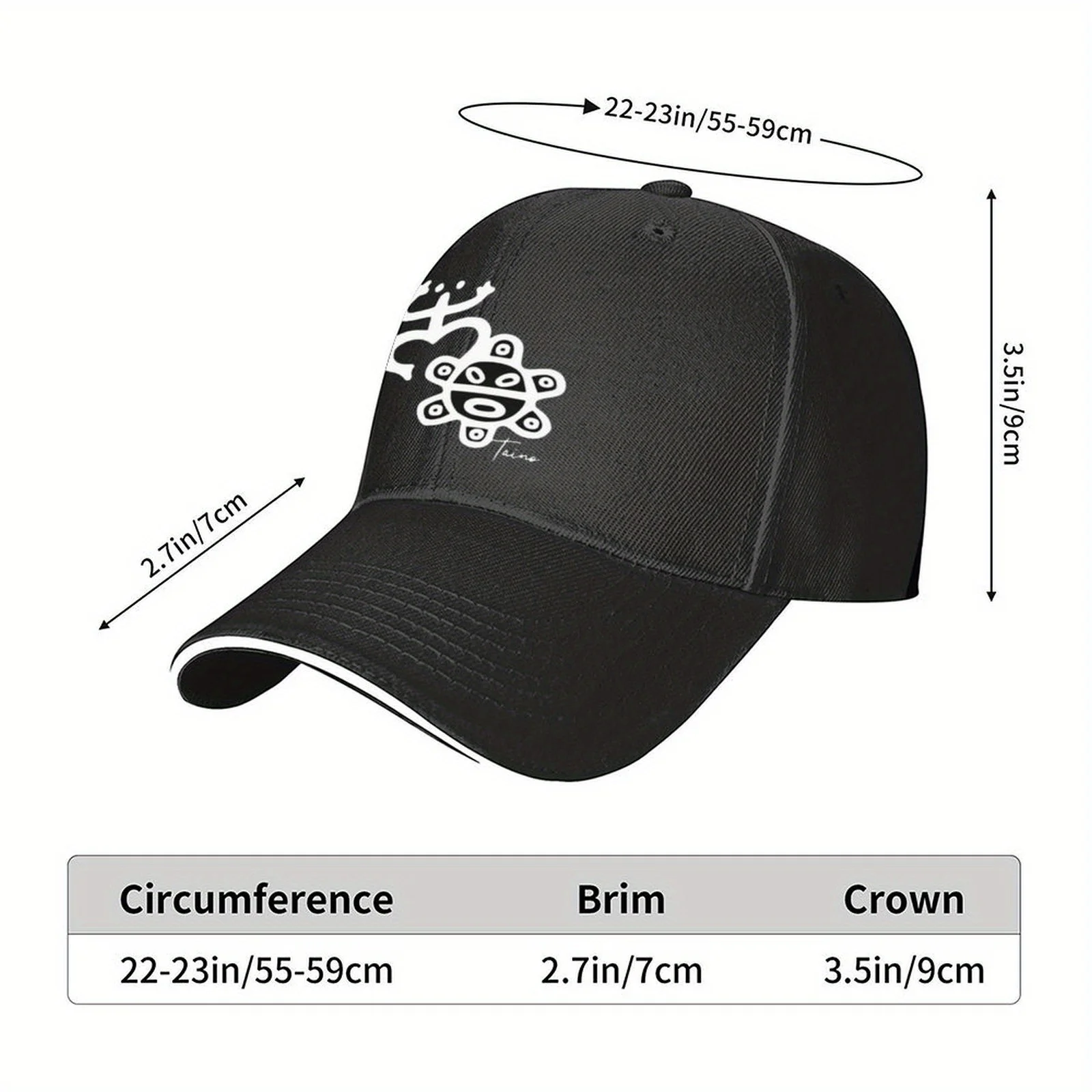 [Artistic Baseball Cap] Adjustable Unisex Puerto Rican Artistic Baseball Cap | Intricate Cultural Design, Black & White