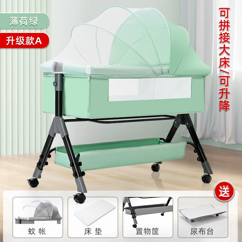 

Детская кровать для сращивания, портативная многофункциональная мобильная складная колыбель для новорожденных, прикроватная кровать для новорожденных