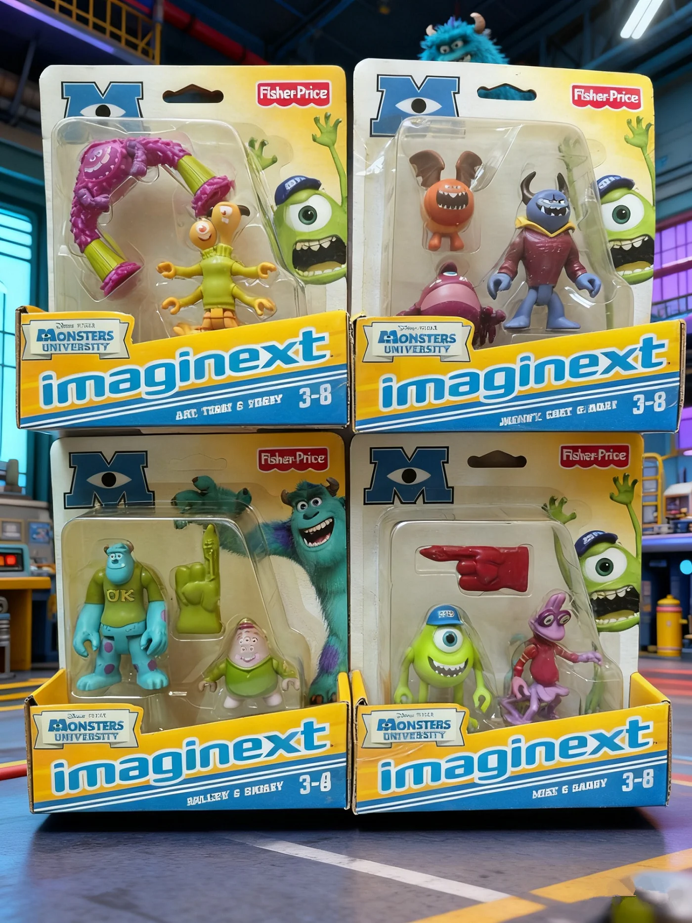Disney Imaginext Monsters Inc. Университет Майка, Рэнди Салли и Squishy Terri, милые свежие фигурки, мультяшная фигурка, запечатанная