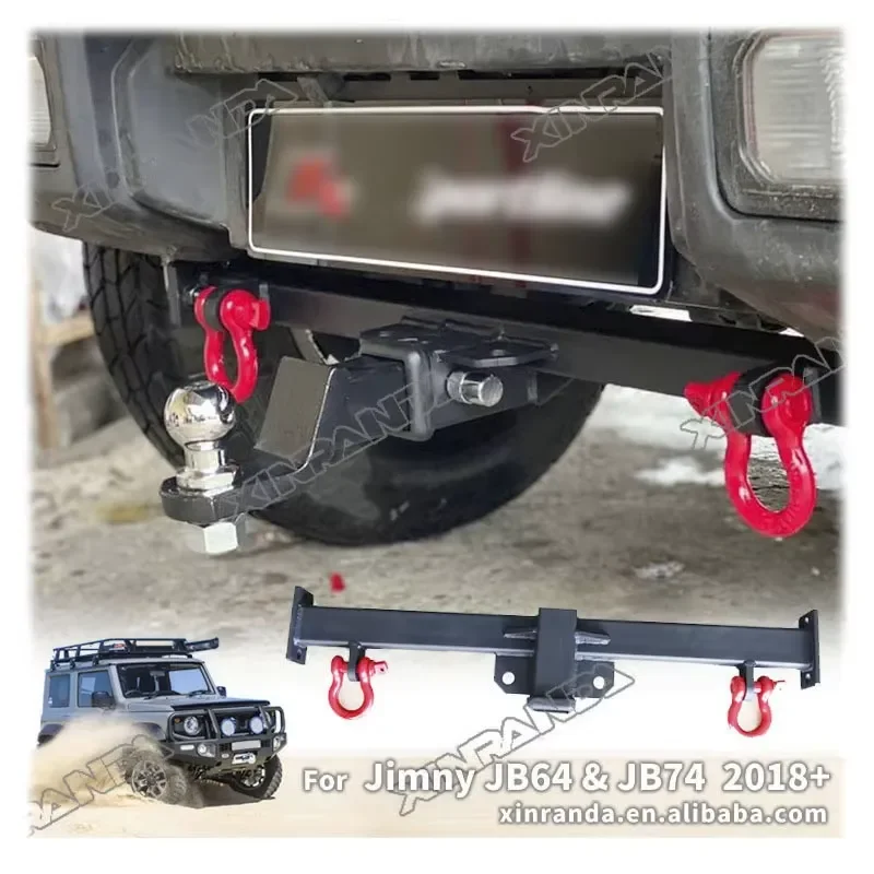Jimny 4th Gen Traction Bar Steel Red Hook and Loop Recovery Tow Bar for Suz uki JB64 JB74 Off Road
