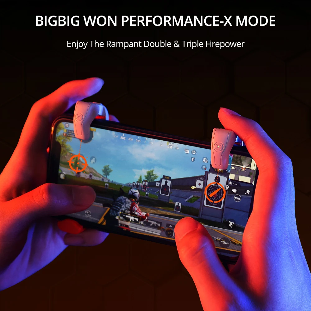 BIGBIG WON M1 Mobile Shooting Gaming Vibration Button Triggers for Gamepad Pubg Game Controller Extended Handle iPhone Joystick