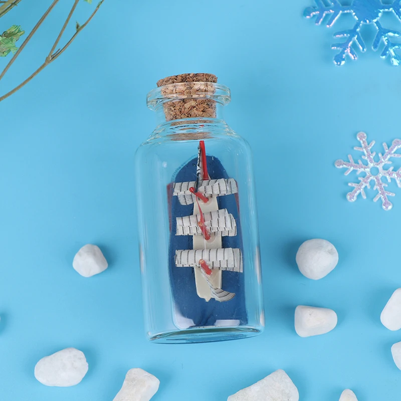 Beach Shell Sand Sailing Boat In Bottles Miniatures Fairy Garden Glass Decoration Figurines Drift DIY Desktop Home Accessories