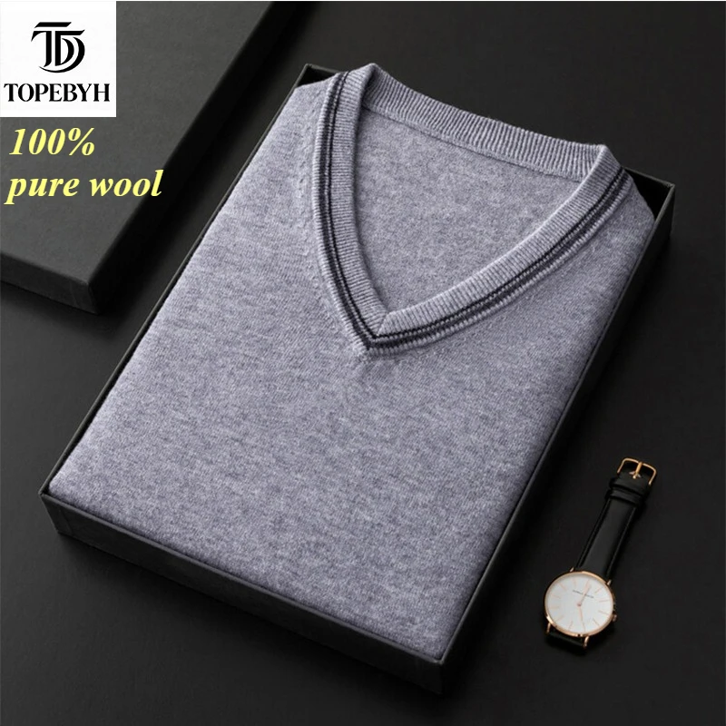 

Жилет из 100% чистой шерсти, без рукавов, деловой повседневный стиль, универсальный вязаный пуловер