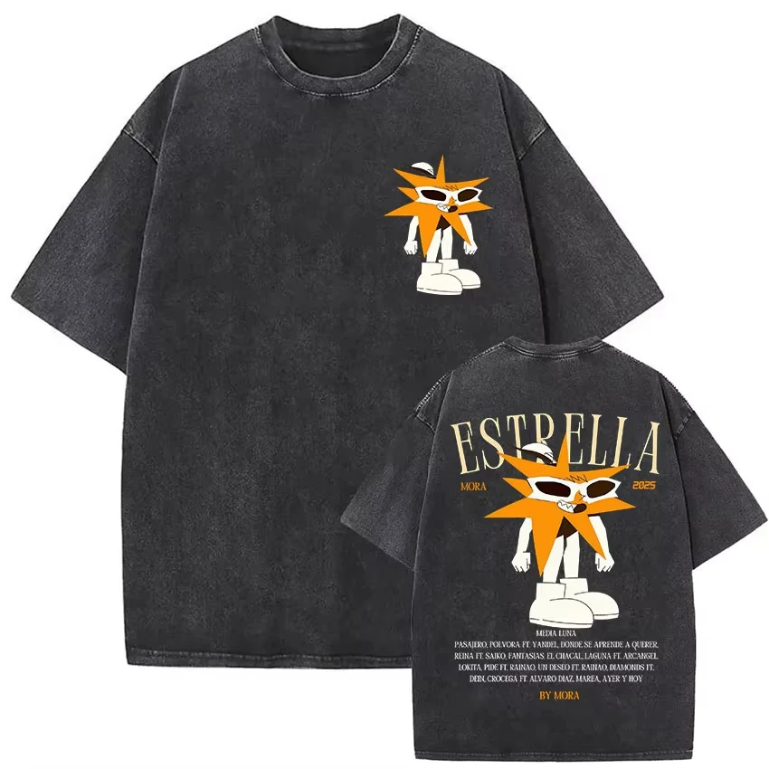 

Винтажная футболка унисекс с принтом «Mora Lo Mismo De Siempre» и надписью, высококачественная модная хлопковая футболка оверсайз