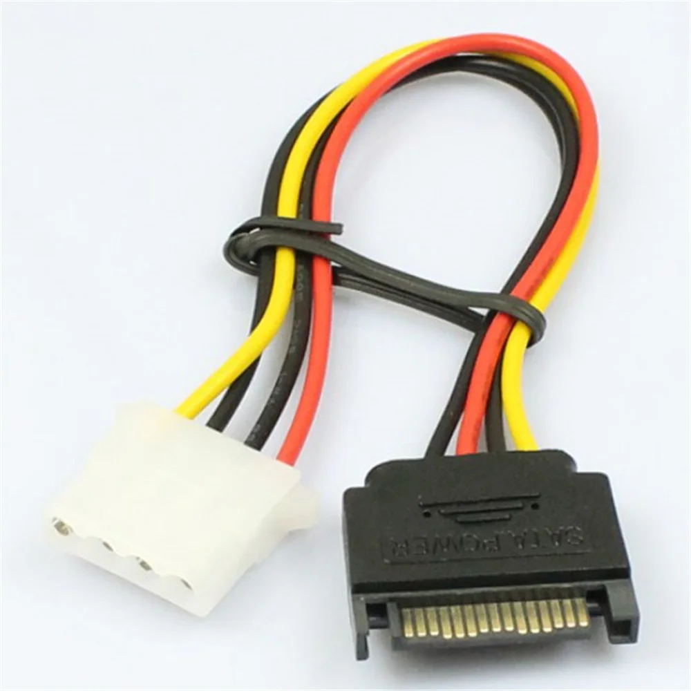 

15 Pin Sata Male To 4 Pin Molex Female Ide Hdd Power Hard Drive Receiver Adapter Computer Cable Hot Selling Accessories