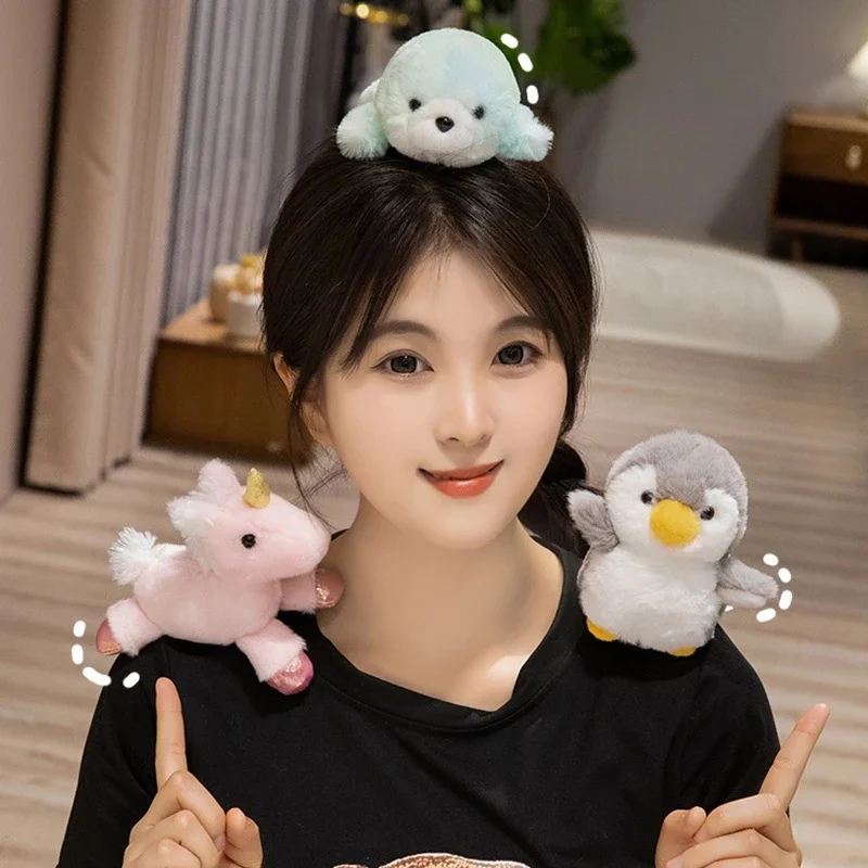 Soft 10 Kinds Of Animals Plush Toys With Magnets Can Stand On Your Shoulder Cartoon Cute Stuffed Dolls Birthday Gifts For Kids