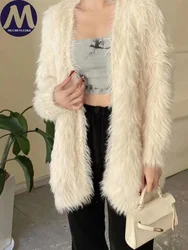 Women's Imitation Mink Velvet Cardigan Knitted Sweater Coats Casual Loose Clothing Spring Autumn New Fashion