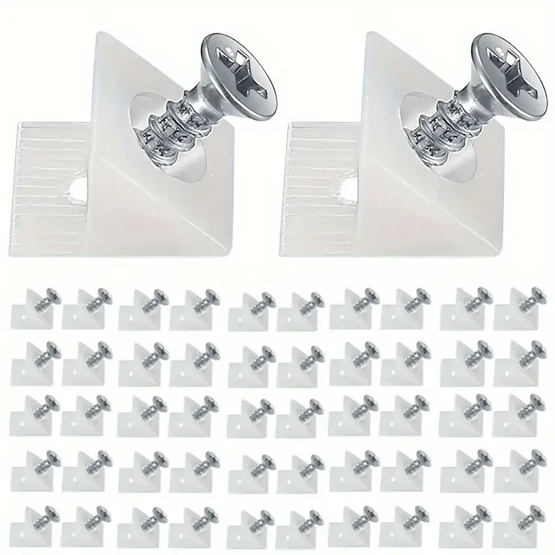 60/110pcs drawer corner brackets with screws - cabinet support brackets, bed sheet and wardrobe repair