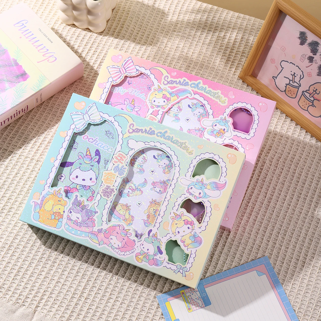 مجموعة دفاتر الملاحظات الجديدة من سلسلة Sanrio Unicorn، دفتر ملاحظات عالي القيمة، مخطط أسبوعي |   ألوان متعددة متوفرة