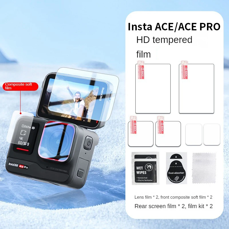 เคสกระจกนิรภัยป้องกันหน้าจอสำหรับ Insta360 Ace Pro ฟิล์มป้องกันเลนส์สำหรับกล้อง Insta360 ACE ใหม่