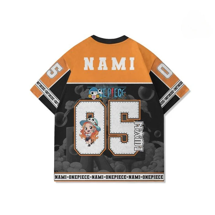 05 Jersey de una pieza NAMI Anime Y2k estilo coreano Kpop béisbol Hockey camiseta moda ropa de calle Anime diario Unisex Tops camisetas