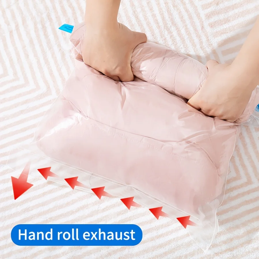 12 aufrollbare, platzsparende Reise-Aufbewahrungstaschen, Reisezubehör, Kompressionsbeutel zum Verpacken und Kleidung, keine Pumpe oder Vakuum erforderlich