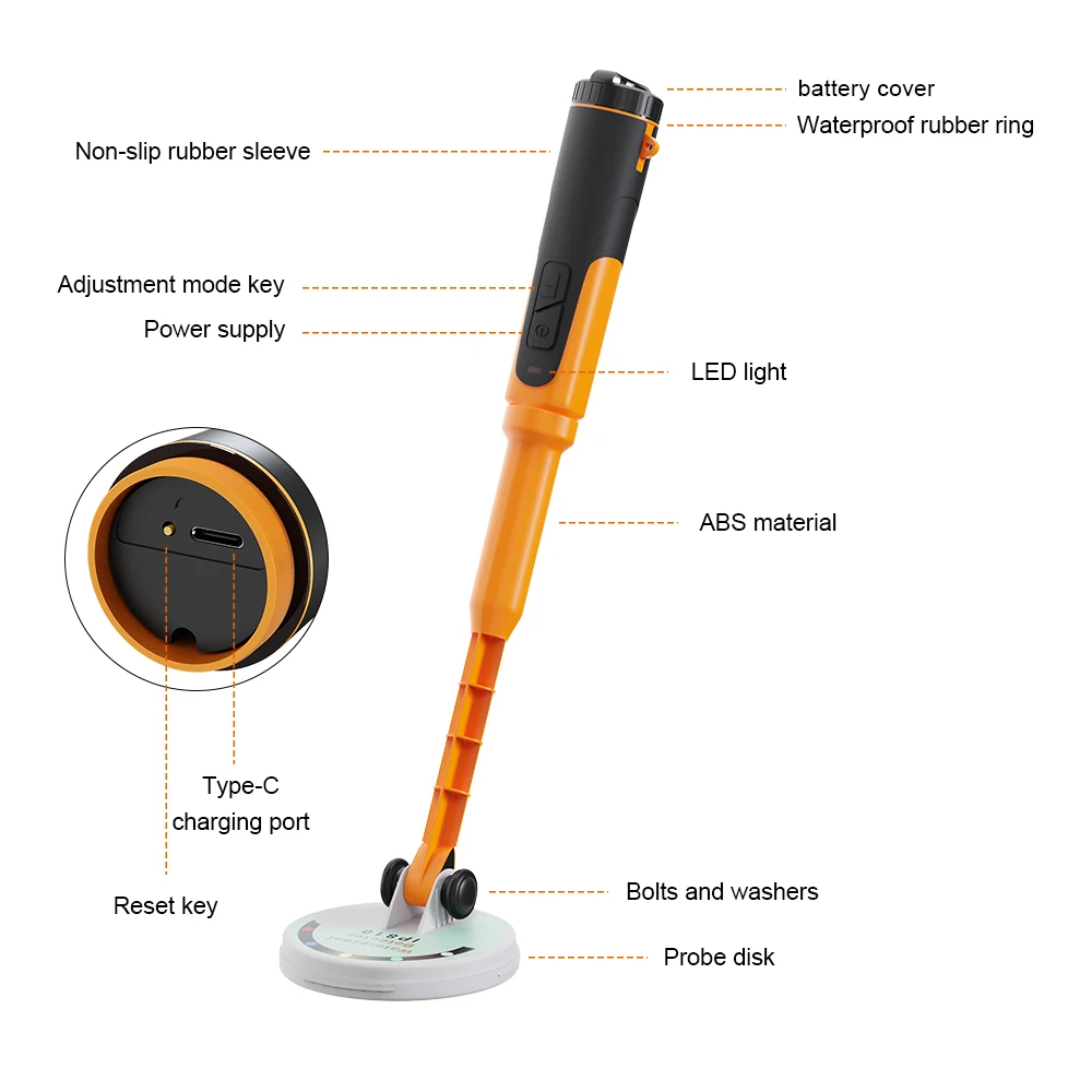 Imagem -02 - Metal Finder Handheld Pinpointer Detector de Ouro Ip68 Máquina Completa Caçador Impermeável Ferramentas do Tesouro Mais Novo Quente 2023 Profissional