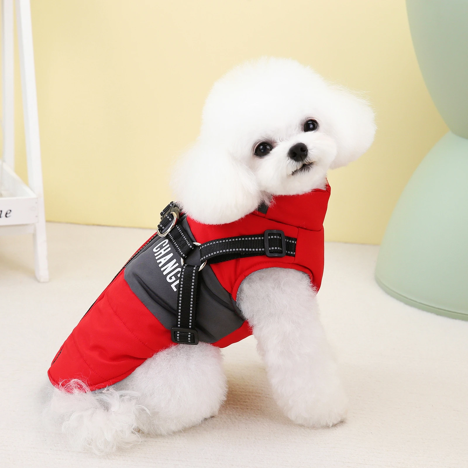 Dog Cotton Coat Fashion Stand Collar Winter Warmth Dogs Puffer Coats Windproof Waterproof Pet Clothes for Small Medium Large Dog