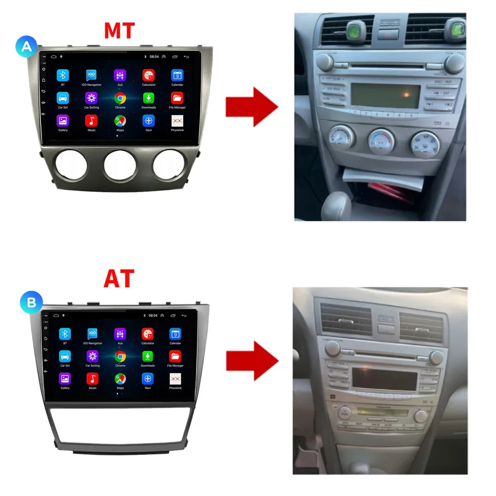 8 CORE Car Radio 2 Din Android 13 For Toyota Camry 40 2007-2011 Autoradio Multimedia Blu-ray IPS Screen Navigation GPS