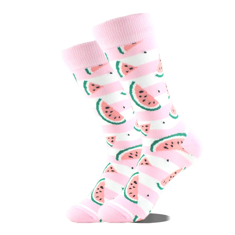 Happy Design Ctue Funny Socks Men Animals Food Pattern Sokken  Divertidos Jacquard Calcetines Unisex Hip Hop Skateboard Sox