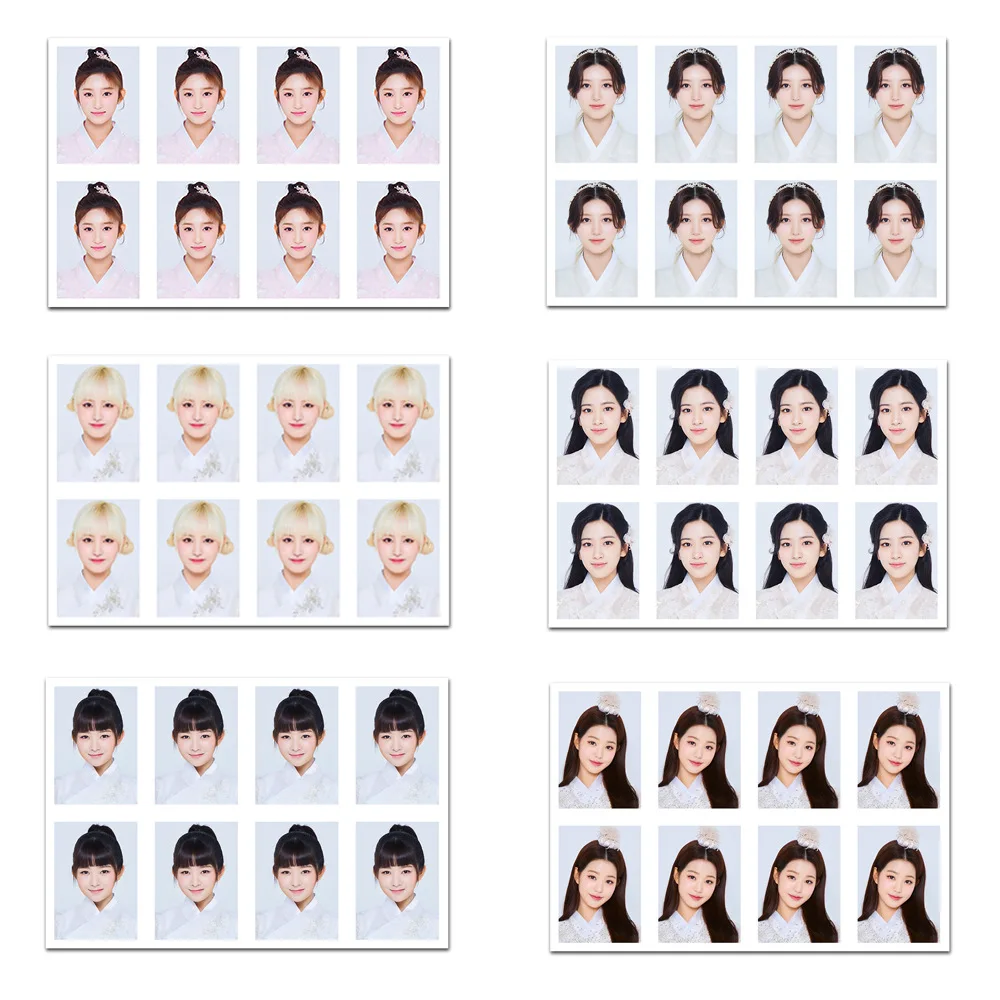 1Pcs/Set KPOP IVE Idol One-inch ID Photo Postcards Phone Decoration Yujin Gaeul Wonyoung LIZ Rei Leeseo Fans Collection Gift