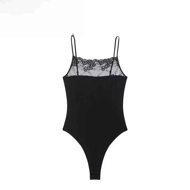 Fashionable Lace Nylon One-Piece Suit for Women High Waist Straight Cut Short Pants Summer 2026 High Quality Ladies' Suit